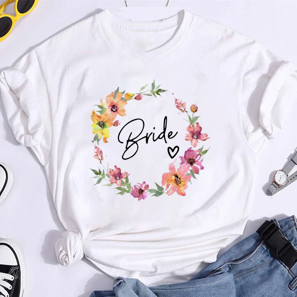 New Evjf T-shirts Hen Party Team Bride Women Casual T-shirt Girl Wedding Party Tops Black Pink Tee Bachelorette Party Clothes 6
