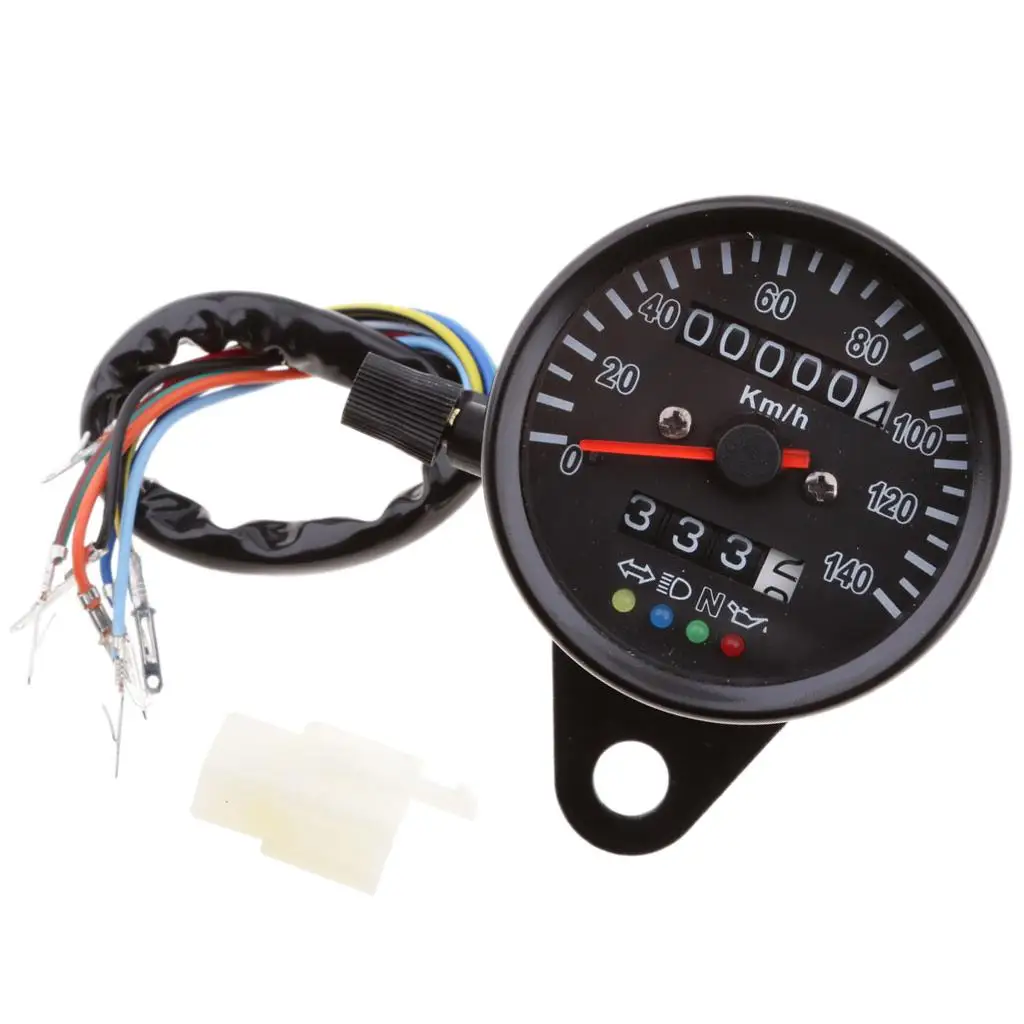 Motorcycle 60mm Speedometer Gauge Black Speedometer Universal Indicator RS