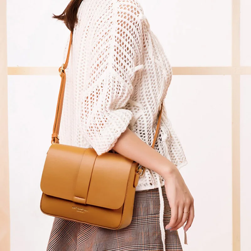 Genuine Cow Leather Women Shoulder Bag Solid Color Clutch Small Crossbody Sac A Main leather handbag women handbags crossbody bags