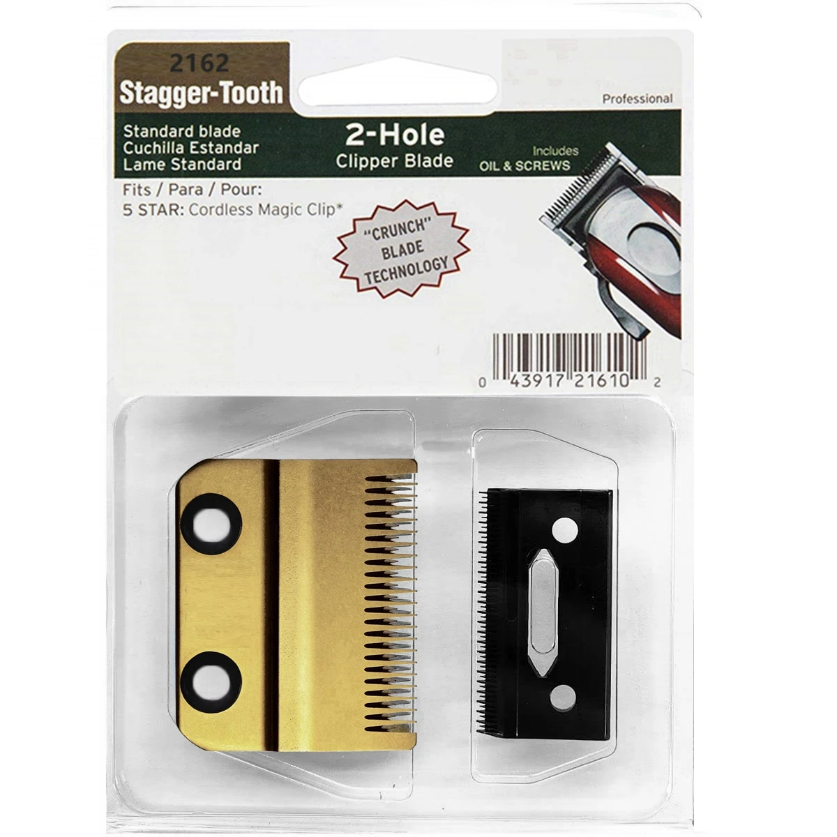 Gold Professional Replacement 2-Hole Clipper Blade Compatible With Wahl 5 Star Cordless Magic Clip 8148 Hair Clippers