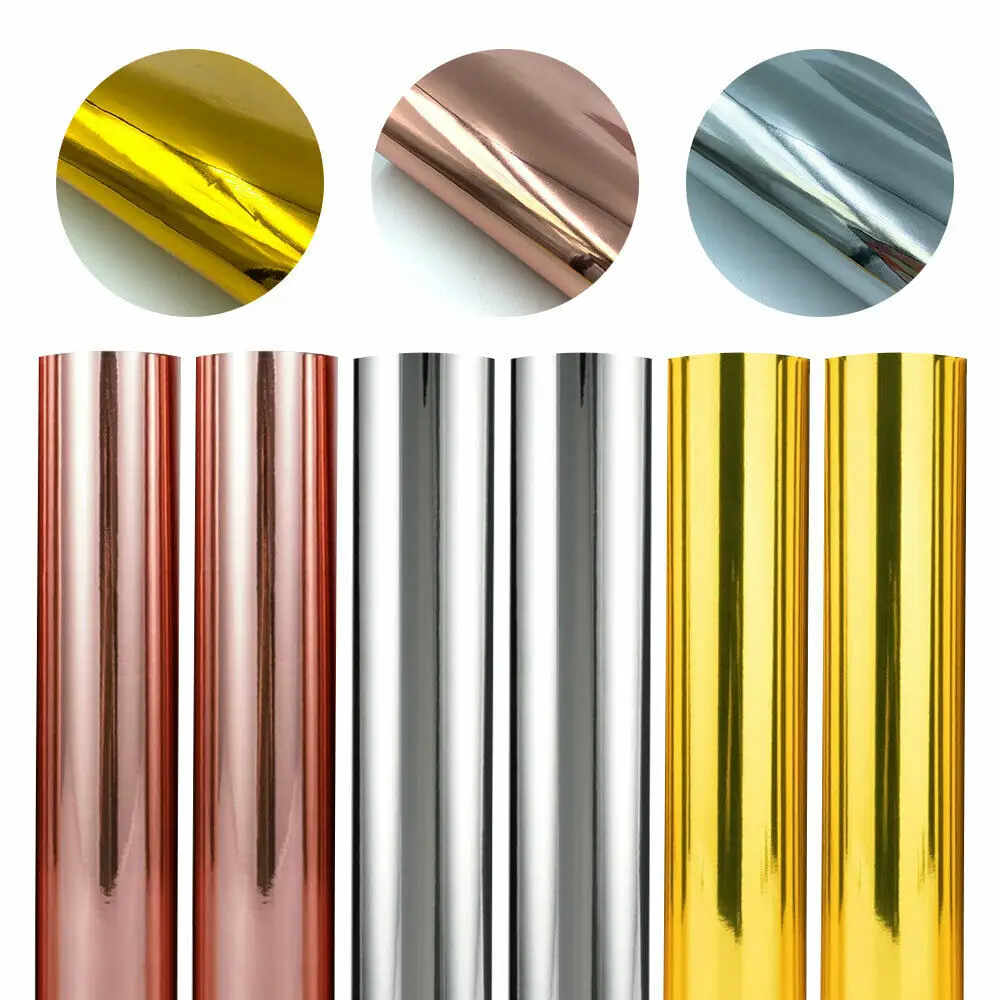 Description Picture 2 of itemGold Silver Rose Gold Permanent Adhesive Craft Vinyl Film 6pcs 12"x10"Bundle DIY Xmas Window Car Party Decor Stickers For Cut