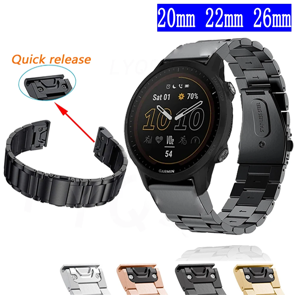 

Metal Watchband Strap For Garmin Fenix7 7X 7S 6S 6X 6Pro 5X 5S 5Plus Quick Release Stainless Wristband Enduro2 MK1 MK2 Bracelet