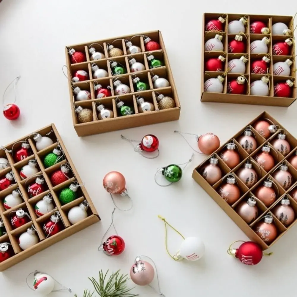 Painted Glass Christmas Ball Ornaments Hanging Glitter Xmas Baubles Handmade Christmas Tree Decoration Xmas Tree Decoration