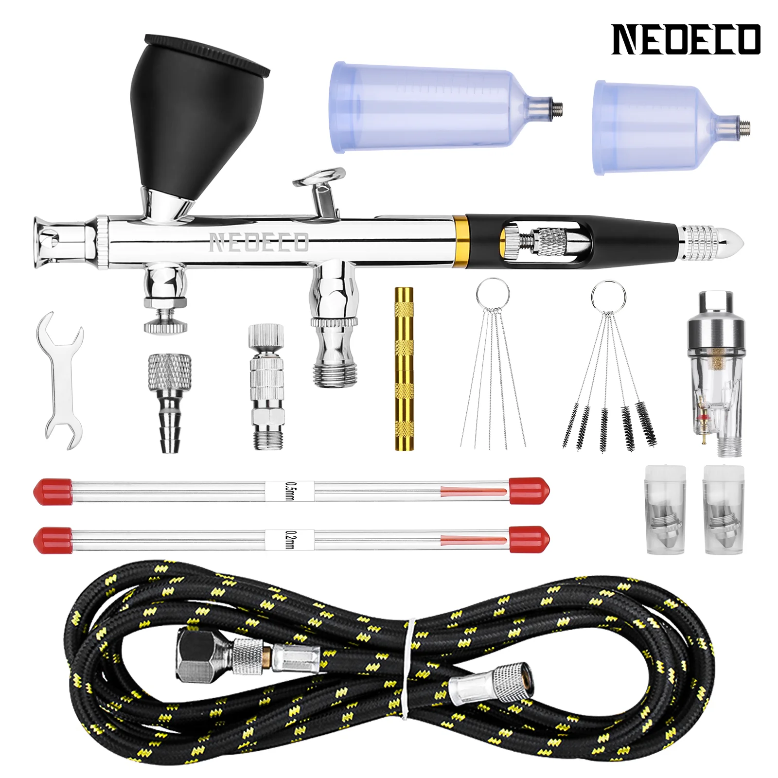 NEOECO NCT SJ83RS1 Dual Action Airbrush 9cc ของเหลว1/3ออนซ์ถ้วย Quick