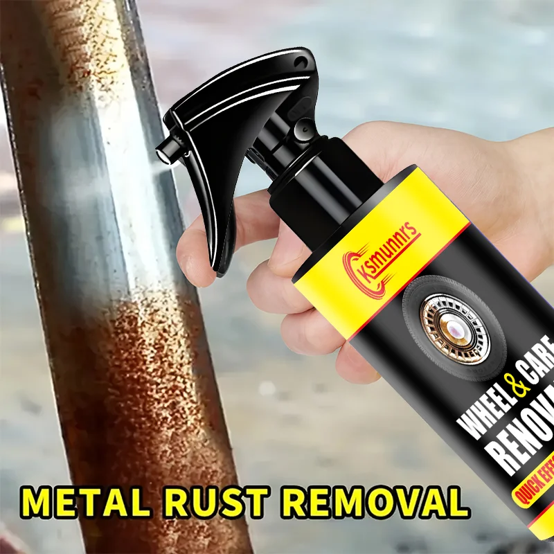 ספריי להסרת חלודה עבור מכוניות, אופנועים - גלגלים מצויירים, מסיר ביעילות אבקת ברזל וחלקיקים לגלגלים, אוניברסלי