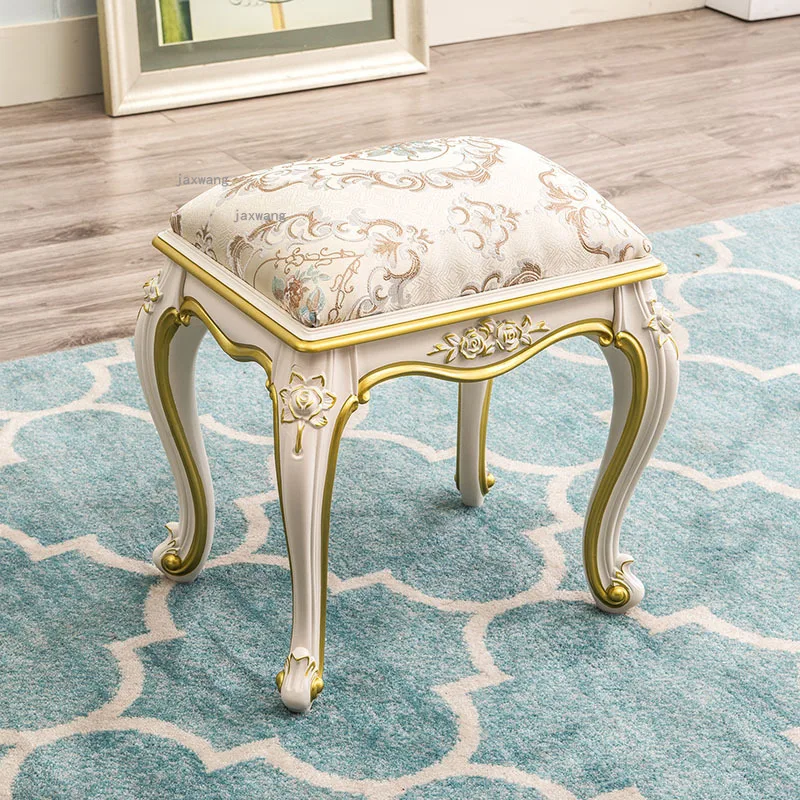 European Style Leather Living Room Stools Home Furniture Bedroom Makeup