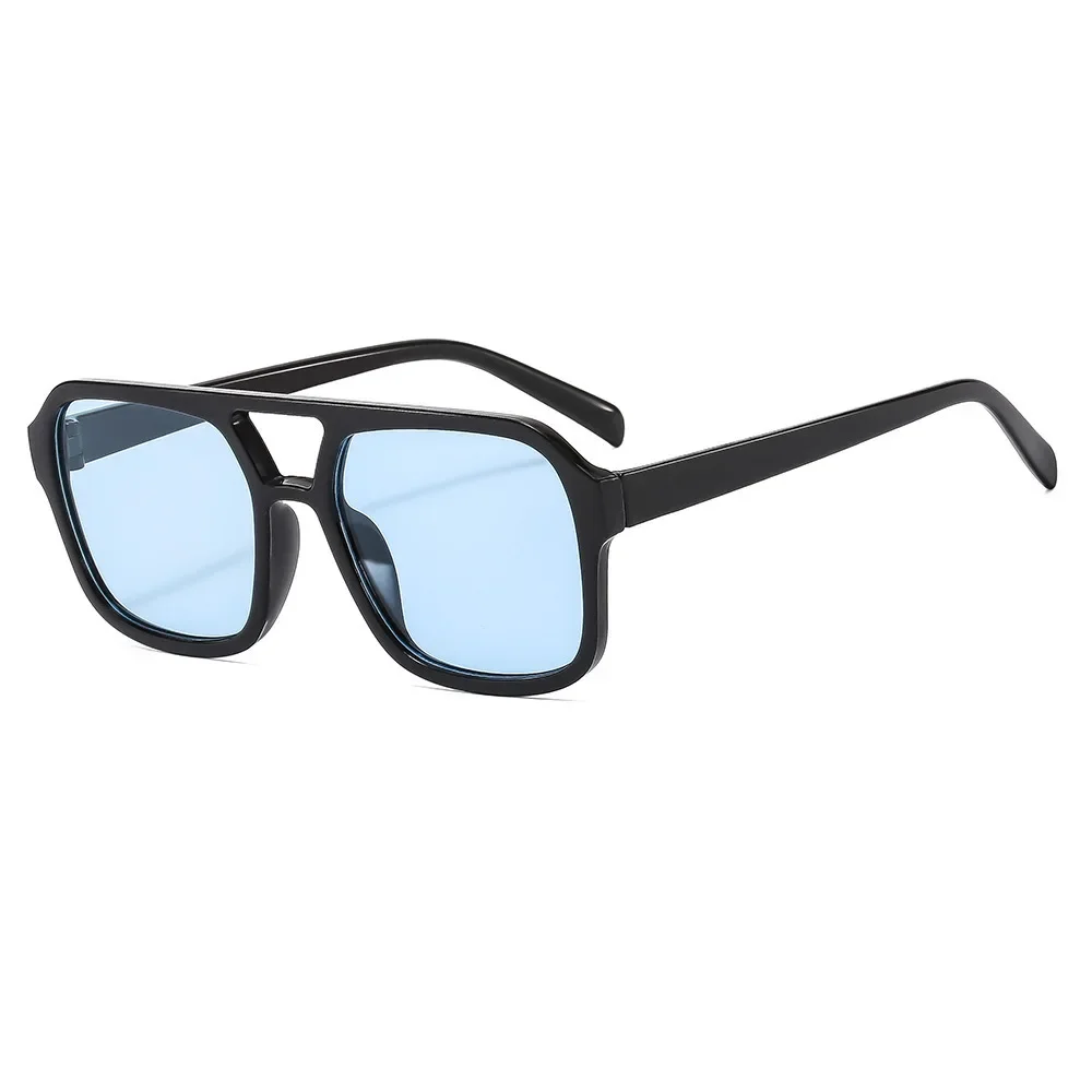 Snug Simple UV Protective Square Sunglasses with Double Bridge Design
