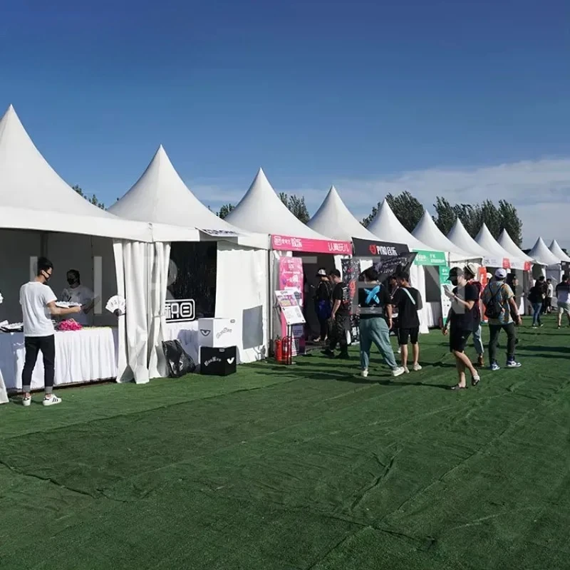 Tenda gazebo pagoda 4*4 con baldacchino in alluminio bianco - immagine 6