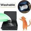 Foldable Fabric Cat Trash Bin Cat Litter Box Cat Toilet Portable Foldable Cat Toilet Car Camping Cat Toilet 5