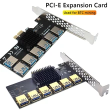Gold PCIE Riser Card 1 to 6 PCIE Adapter 1 to 4 USB 3.0 Pci Express Multiplier Hub PCIE 1X Adapter for BTC Mining Expansion Card