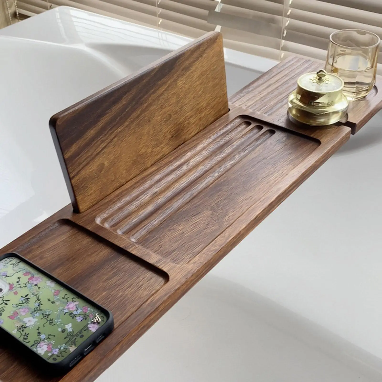Bath Tray Storage Holder Premium Unique Bathtub Caddy Tray Tub Organizer for Tub for Bathroom Book Towel Glass Tablet