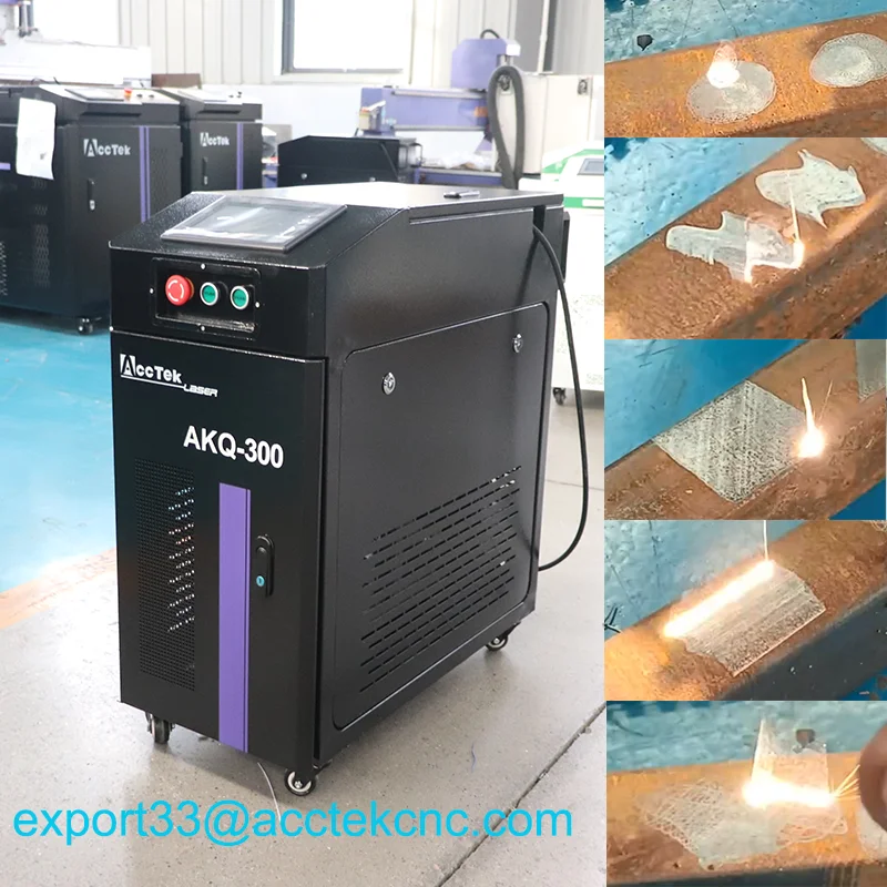 500W Pulsed Laser Cleaner Mini Pulse Laser Cleaning Machine For Wood Oil Metal Paint Rust Oxide Surface Removal Paint Stripping
