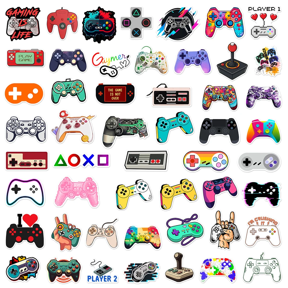 10/30/50pcs Vintage Video Games Gamepad Stickers Cartoon Graffiti Decals for Skateboard Helmet Scrapbook Cool Sticker Decoration - 6