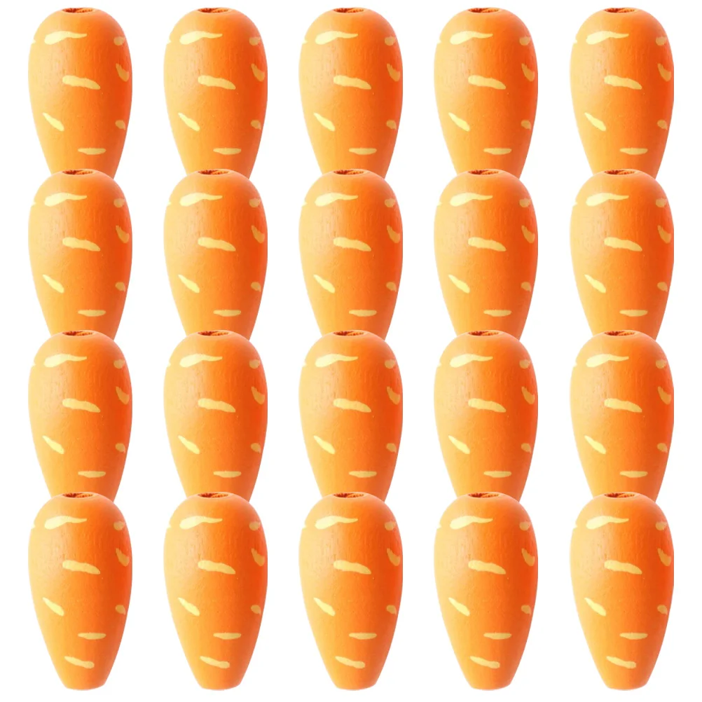 

Wooden Beads for Crafts Handcraft Loose Charm DIY Jewelry Garland Easter Making Themed Orange