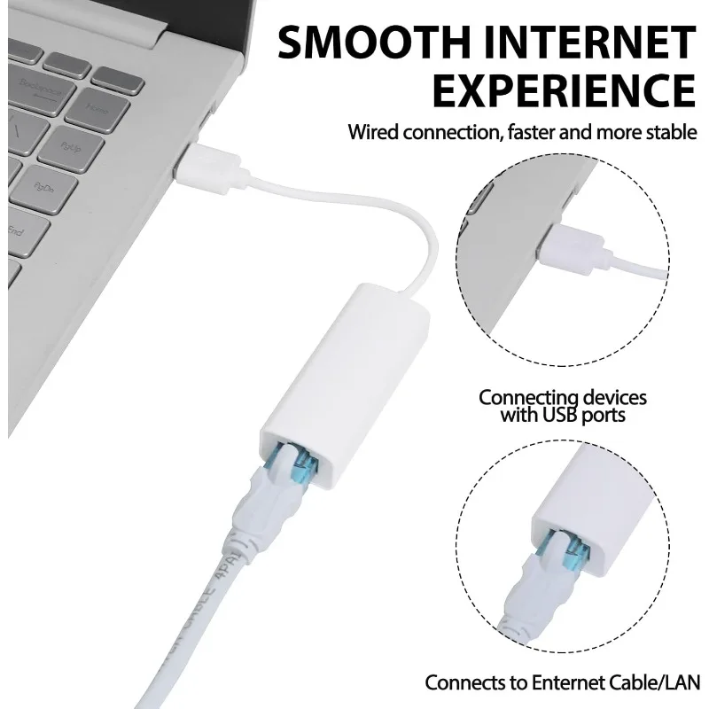 USB 2.0 - RJ45 100Mbps 드라이버가 필요 없는 네트워크 어댑터 이더넷 LAN 카드 노트북 PC 전화 TV 박스와 호환 가능 플러그 앤 플레이
