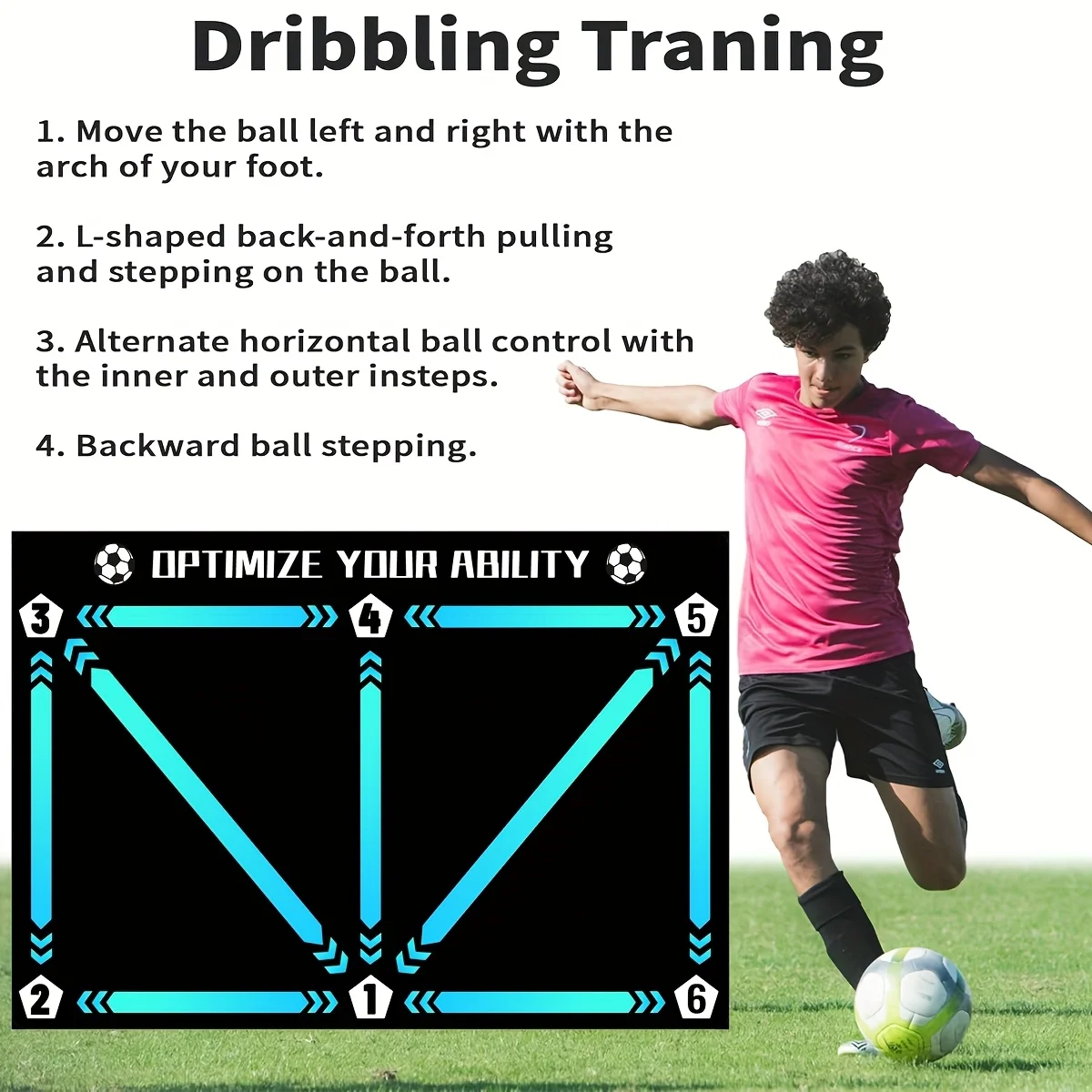 حصيرة تدريب جديدة للتحكم في كرة القدم | قاعدة مطاط...