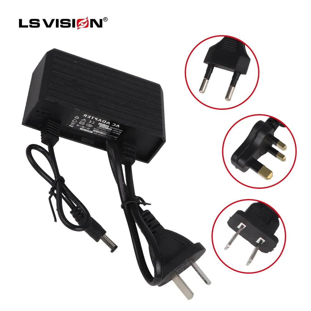 LS VISION AC 110-240V To DC 12V 2A  Power Supply Adapter,EU/US/UK/AU Plug for Security Camera