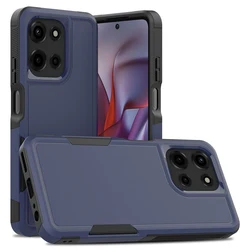 Stylish Shockproof Hybrid Armor Phone Case with 2-in-1 Protection for Moto G 5G 2024 (Dark Blue)