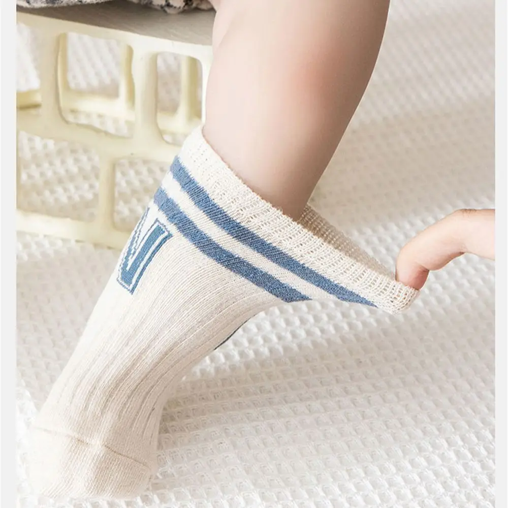 Baby Socks Knit Soft Letter Socks Baby Middle Tube Stockings Long For Infant Toddler Boys Girl Accessories 3Pair/Lot