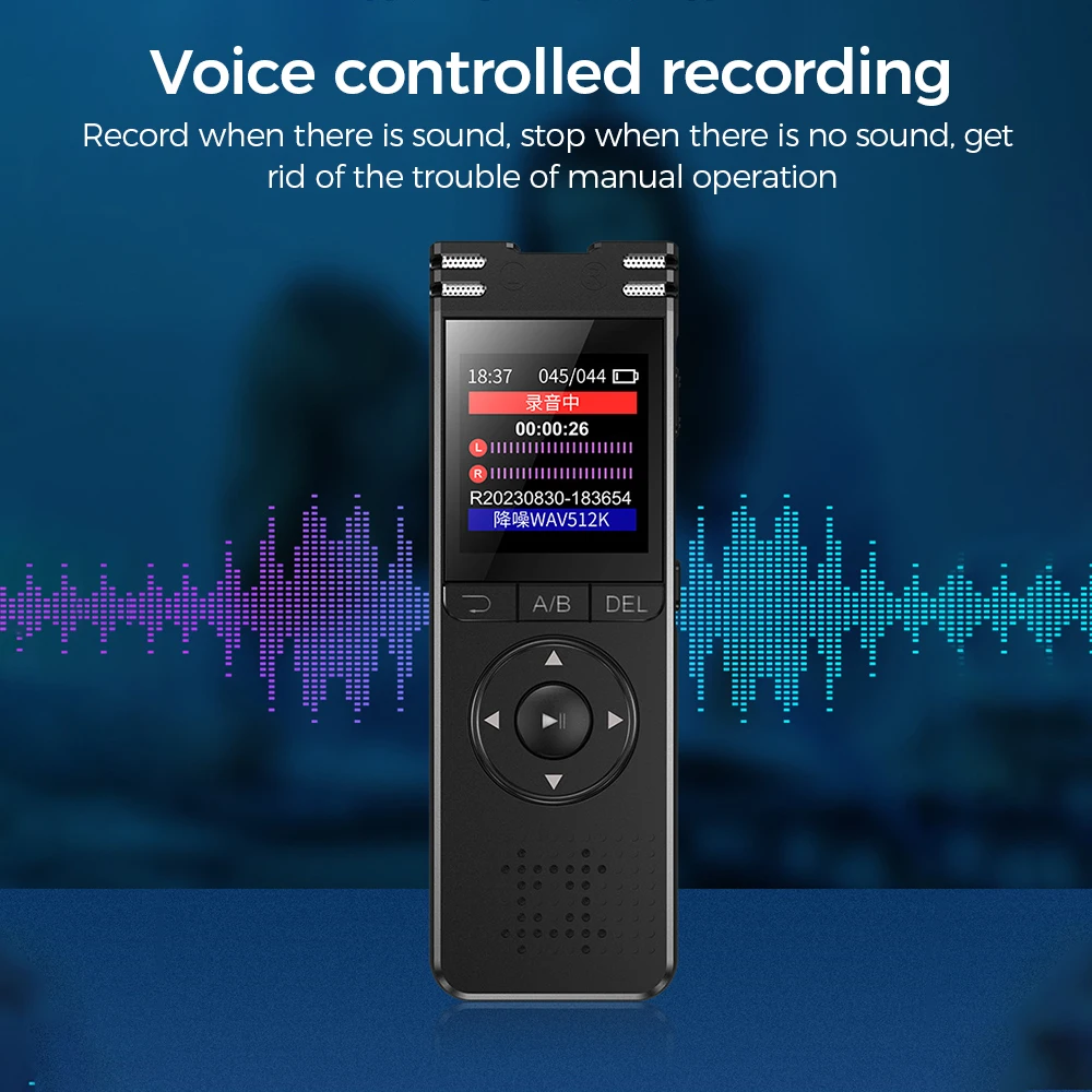 Mini Digital Voice Recorder High-Quality Audio Voice Activated Recorder Portable Sound Recording Real Time Record MP3 Player