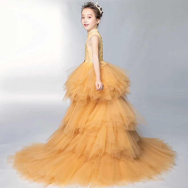 

Children Eid Luxury Cute Princess Dress for Little Girl Evening Wedding Kids Formal Gown Birthday Party Cocktail Pageant Dresses