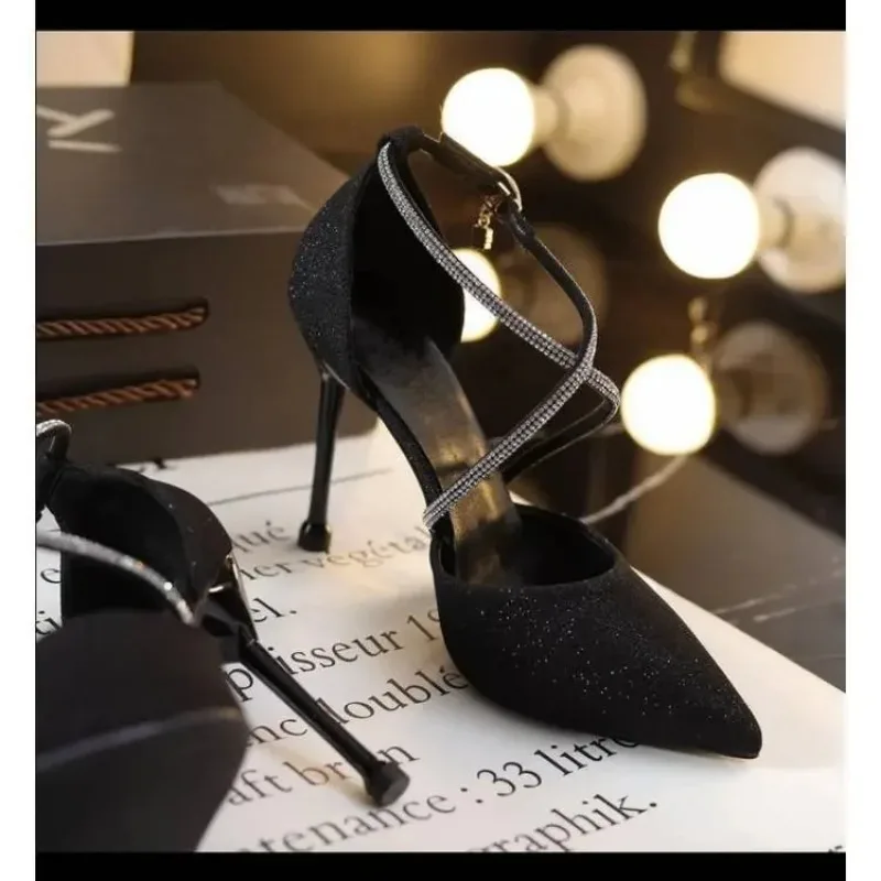 2024 New fashion summer women Sexy Stiletto High Heels pumps Ladies Pointed Toe Shallow Party Shoe for wedding women black shoes 6