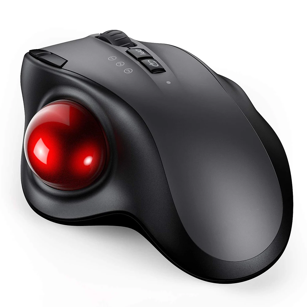 Mouse Trackball Ergonômico sem Fio para Computador Mouse Bluetooth Recarregável Usb 2.4g 1000 1600 1800 Dpi