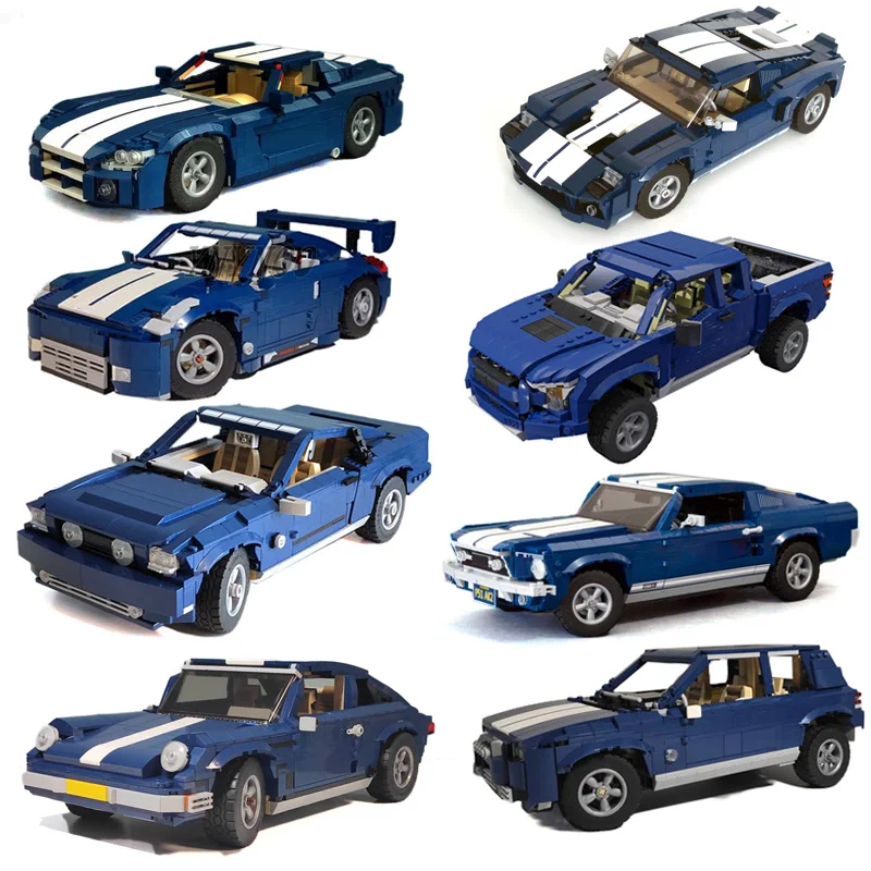 2023 Новый конструктор MOC 10265 Mustang Shelby GT500 GT04 автомобиль Диабло галлардо F40 внедорожник кубик пикап модель игрушки своими руками