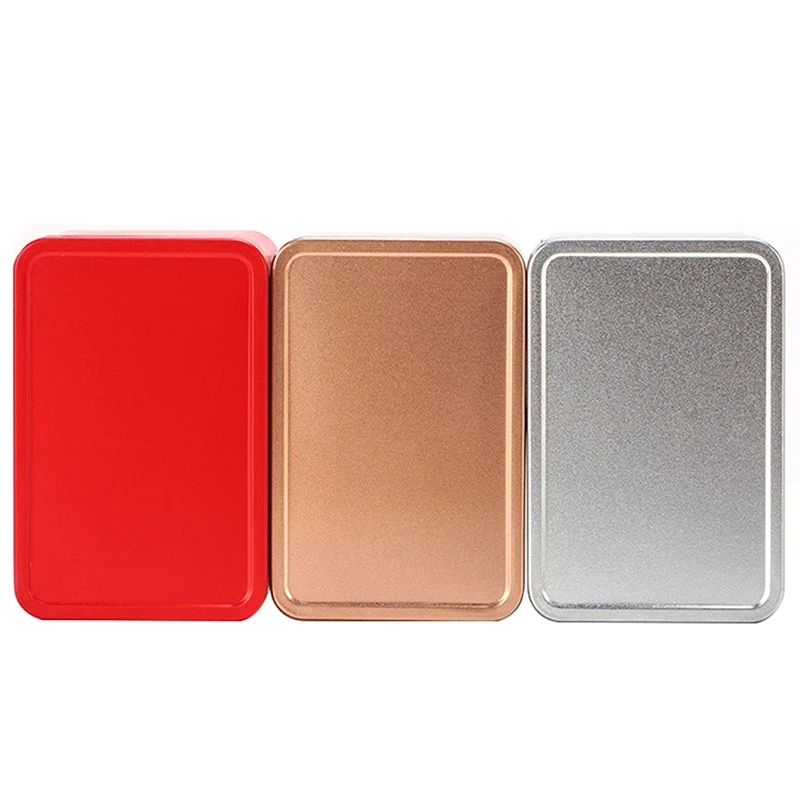 

1pc Tea Tins Box Metal Storage Box Tea Tins Sealed Cans Rectangle Tin Boxes Tea Container Box Organizer Sugar Cookies Box