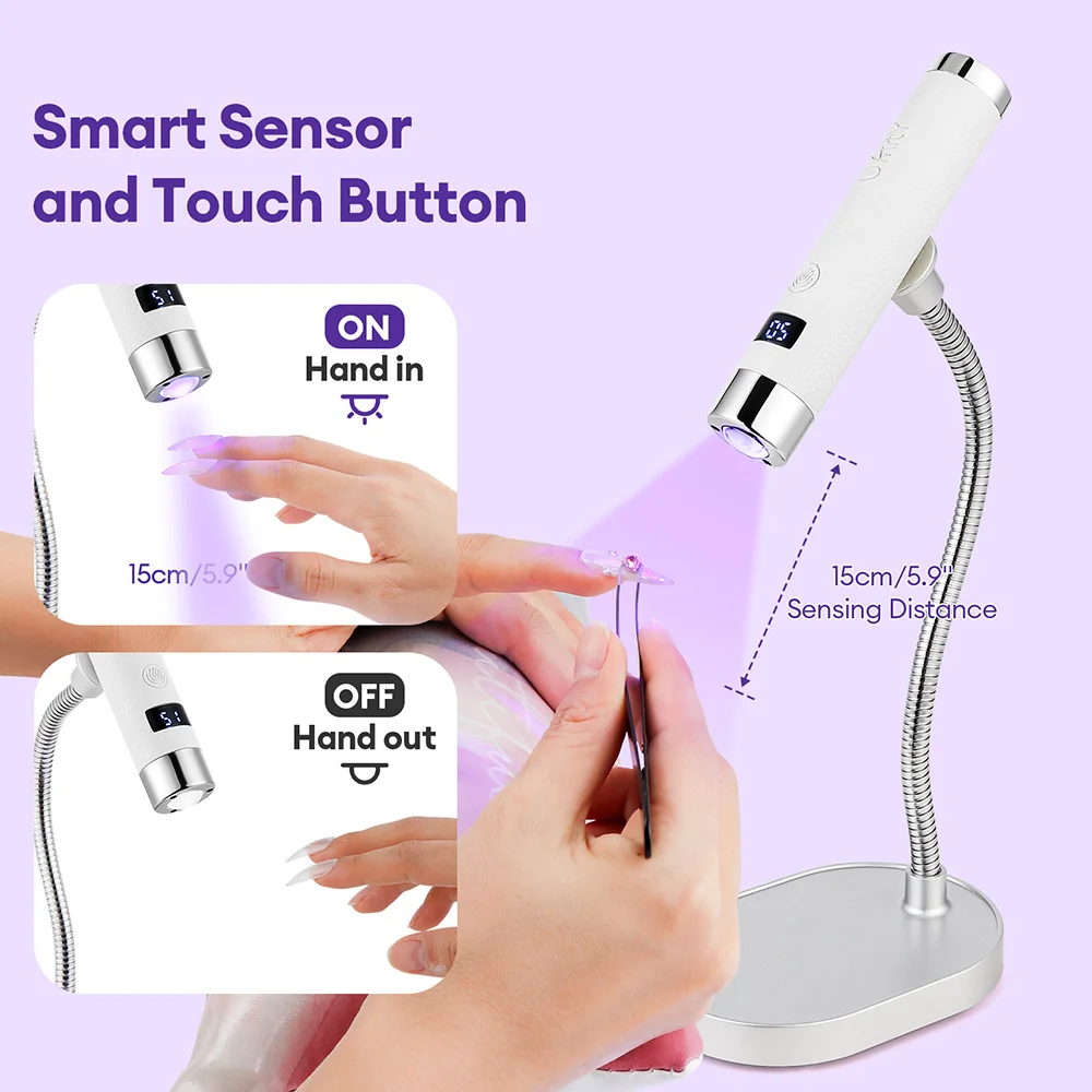 Mini UV LED Nail Lamp Desktop Handheld Drying Light Nail Art Stand Lamp Nail Gel Polish Quick Dry Nail Art Dryer Manicure Tool