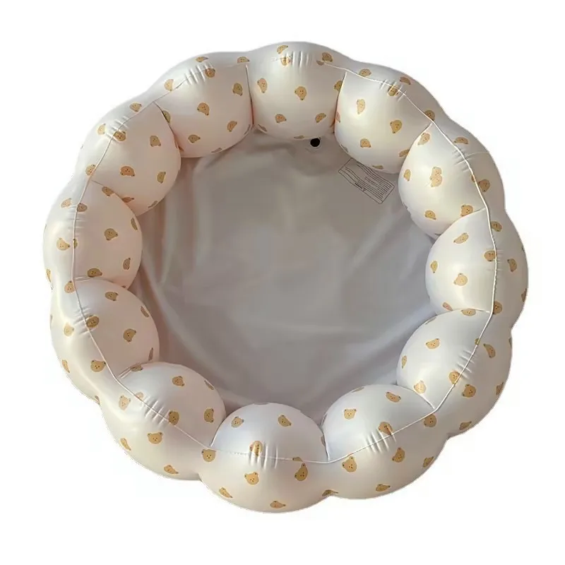 Children's Petal Pool Bath Tub for Baby Swimming Pool for Kids Tub Kids Indoor Inflatable Toddler White PVC Water Meter