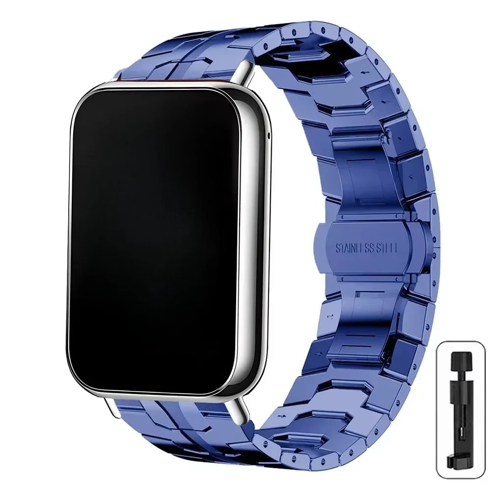 Stainless Steel Metal Band with Butterfly Buckle - Elegant Business Bracelet Strap