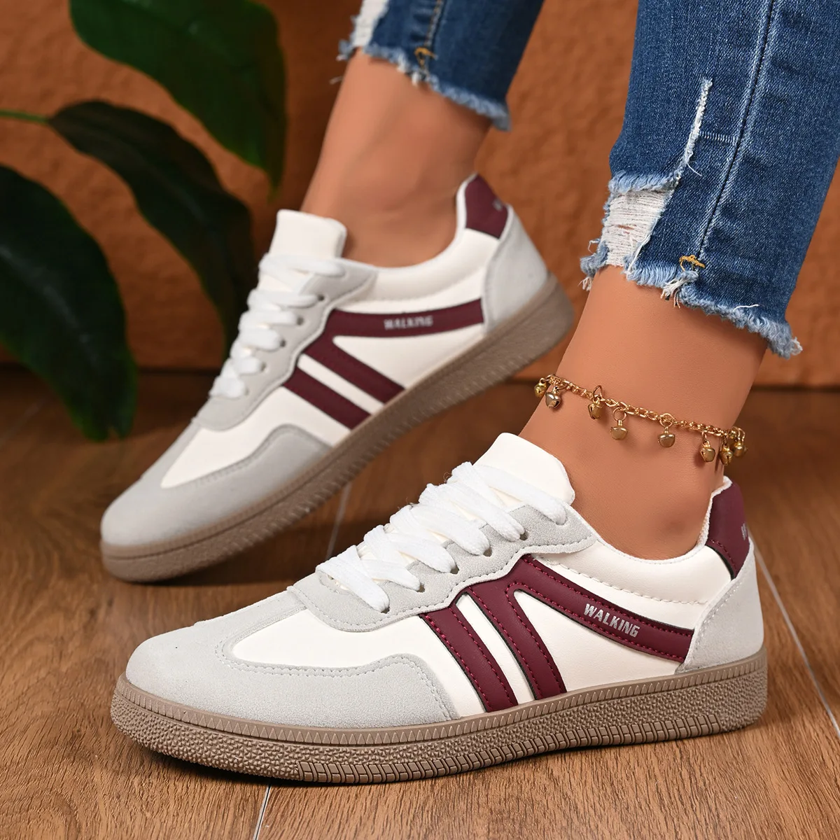Women Casual Flat Sports Shoes Fashion Design Platform Sneakers Woman Lightweight Non Slip Lace Up Vulcanized Shoe Zapatos Mujer
