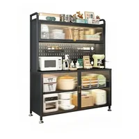 ตู้เก็บของในครัวเหล็กคาร์บอนสไตล์มินิมอลทันสมัยพร้อมแผ่นเจาะรู – ดีไซน์ตั้งพื้น 1