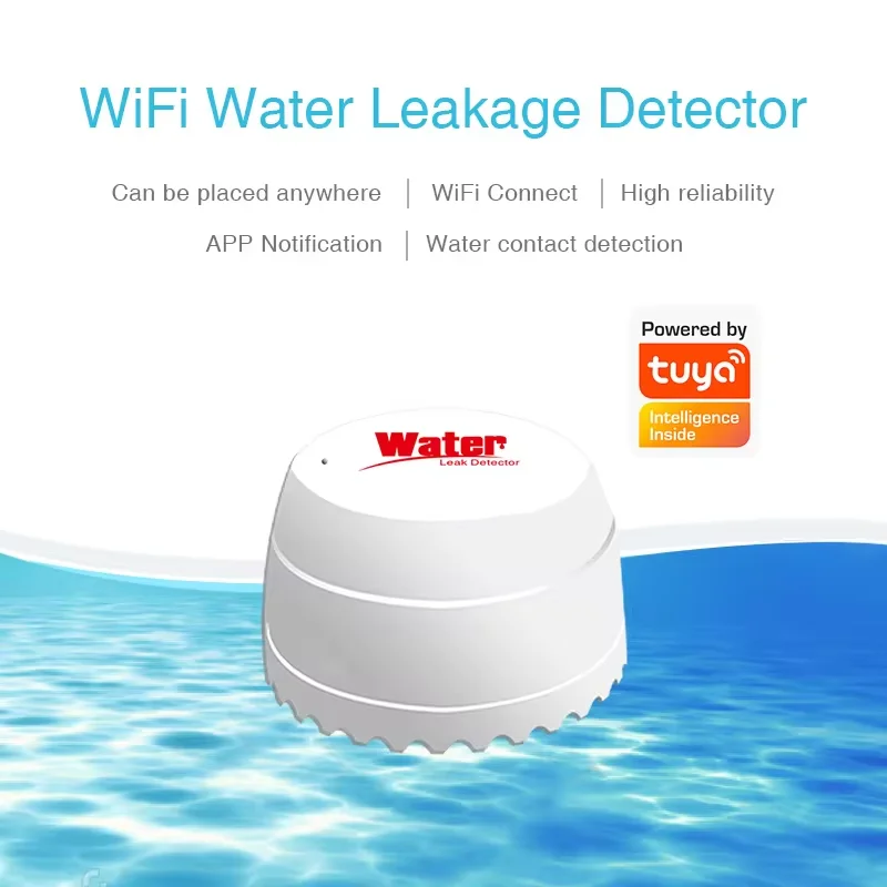 Tuya WiFi Water Leak Detector Flood Sensor Smart Life APP Remote Monitoring Flood Alert Overflow Security With Alexa Google 2