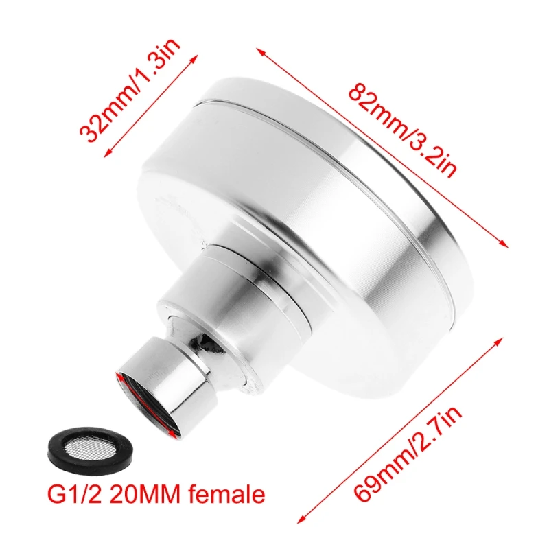 Shower head Aluminum Space Pressurized 3.2inch Nozzle Bathroom Hotel Sprinkler AP16