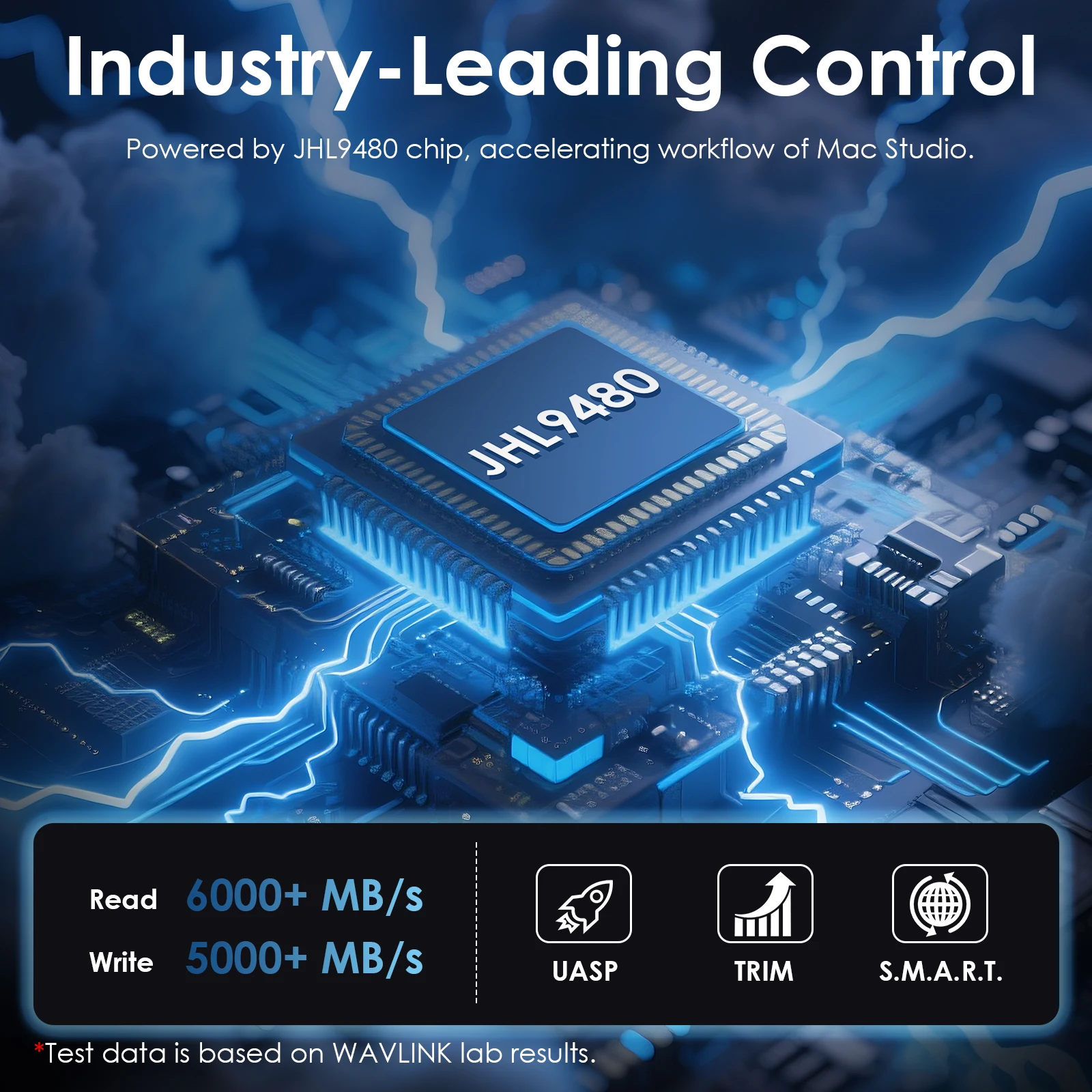 WAVLINK 80Gbps USB4 V2 PCle Gen4 NVMe SSD 인클로저 JHL9480 전원 공급 6000+MB/s 읽기 및 5000+MB/s 쓰기 TB4/5 M4/M3M2 호환