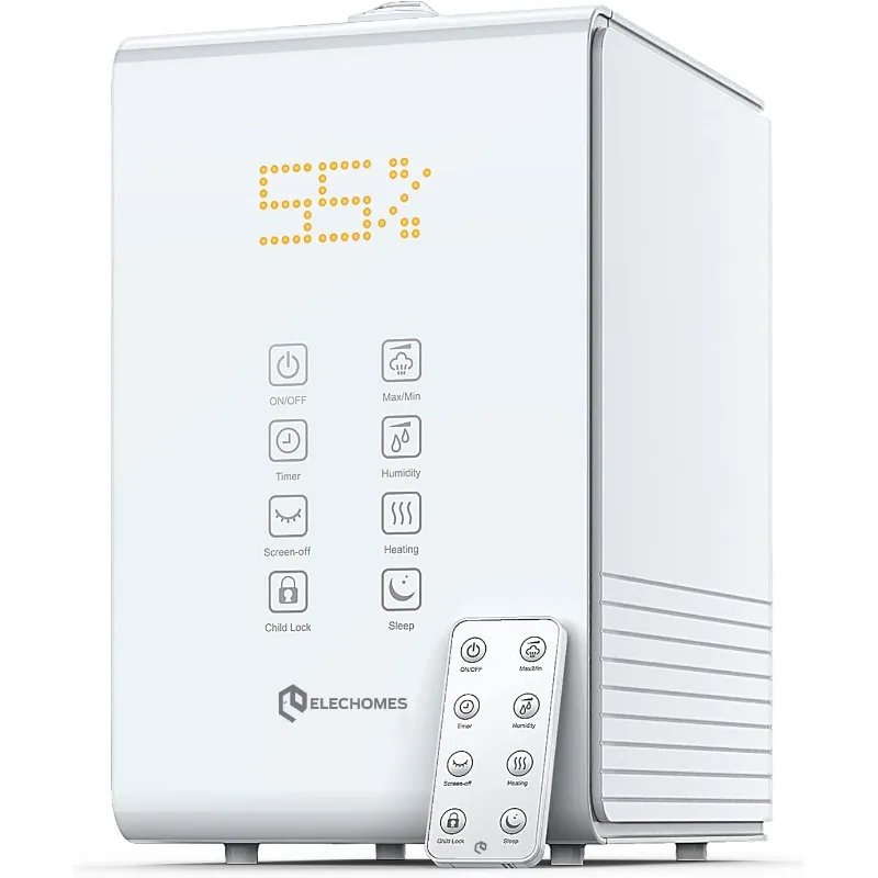 

Elechomes Humidifier for Large Room Bedroom Plants, SH8820 Warm and Cool Mist Humidifiers, 5.5L Top Fill Vaporizer