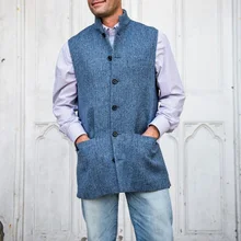 

Men's Suit Vest Wool Retro Slim Fit Vest Jacket Winter Warmth Sleeveless Steampunk Waistcoat жилет мужской