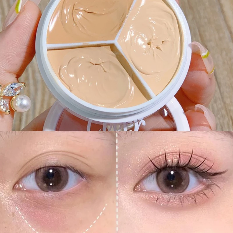 Pure holding makeup three color concealer spot acne print repair foundation dark circles are not easy to stick powder makeup concealer face concealer concealer foundation cream