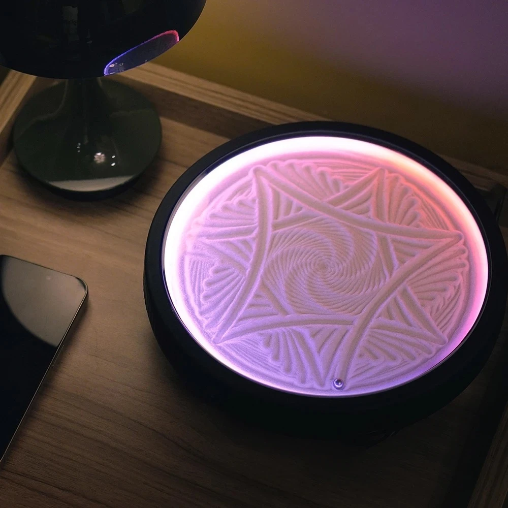 키네틱 샌드 아트 테이블 자동 모래 그림 로봇 스마트 젠 가든 앱 제어 RGB LED 조명 스트레스 해소 홈 오피스 데코