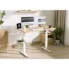 Solid Wood Electric Standing Desk, 48x24 Inches Adjustable Height Stand Up Desk with Whole Piece Desktop, Sit Stand Home，office 1