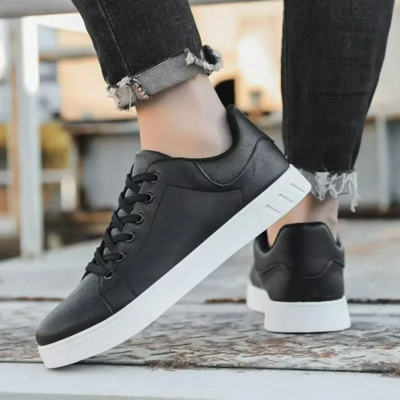 Luxury Leather Men Casual Shoes Comfortable Soft Sole Sneakers Male Brown Flats Fashion Solid Color Vulcanized Shoe Plus Size 48 3