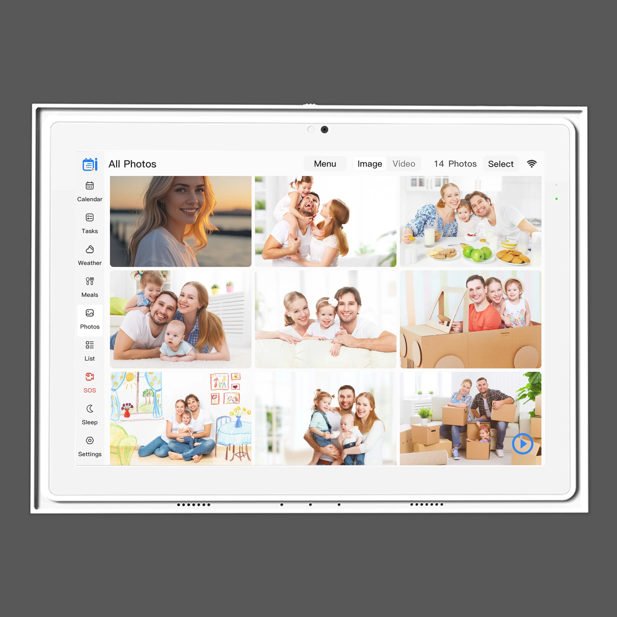 15.6인치 디지털 캘린더 벽걸이 터치스크린 안드로이드 14 블랙 스마트 구글 캘린더 디스플레이 비디오 재생 Wi-Fi 인터랙티브