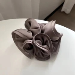 Elegant French - Style Satin Hair Tie for Women - Simple & Chic Design (3 Deep purple)