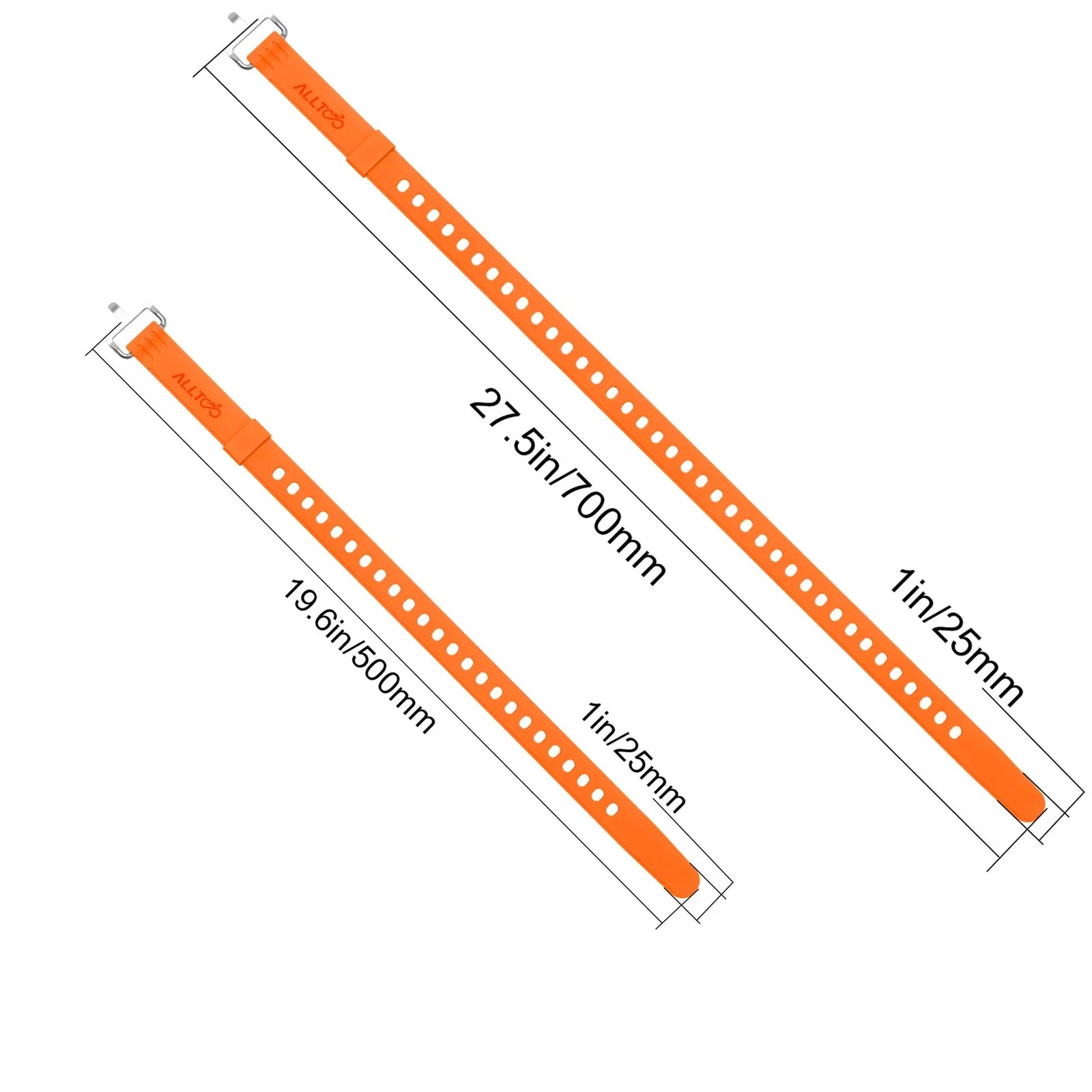 Set of 2 Soft Rubber Straps for Cycling and Gear Securing - 50cm & 70cm