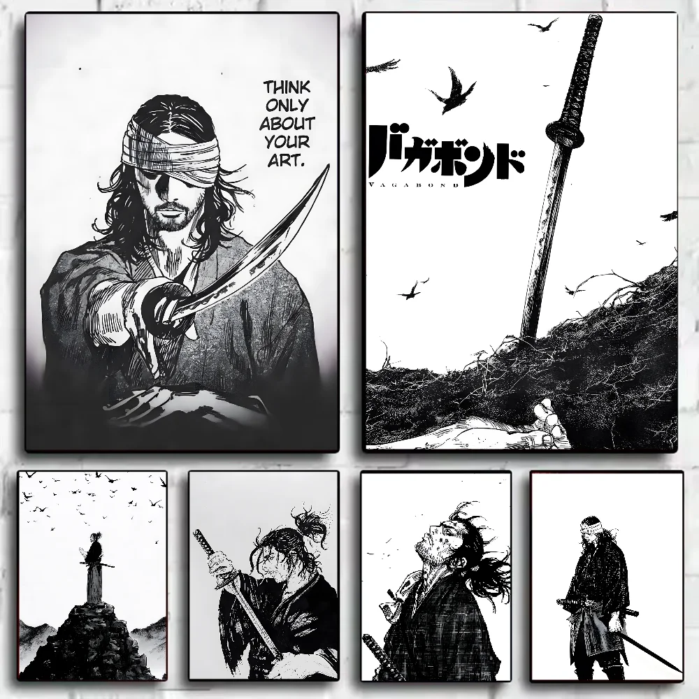 Poster Prints Anime Poster Vagabond Manga Poster HD art sticky wall waterproof home living room bedroom bar aesthetic decoration