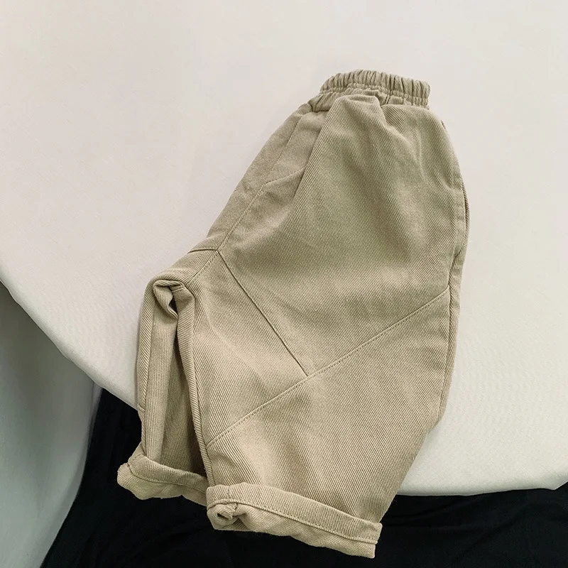 Luźne spodnie dla dzieci jesień nowe solidne niemowlęta bawełniane spodnie z luźna szeroka nogawkami modne uniwersalne spodnie dla chłopców na co dzień ubrania dla dzieci
