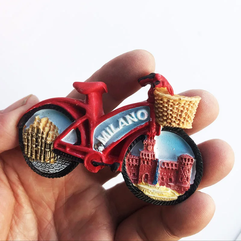 

Fridge Magnet Milan Bicycle Personalized Creative Crafts Cultural Landscape Decoration Message Stickers Tourism Souvenir