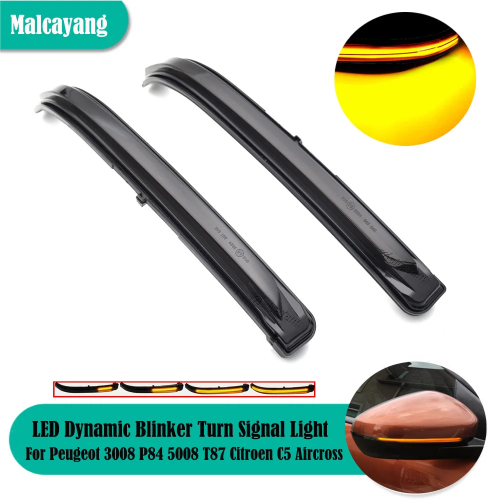 2Pcs Hight Quality Led Dynamic Blinker Indicatore Di Direzione Lampada A Specchio Laterale Per Peugeot 3008 P84 5008 T87 Citroazzo C5 Aircross